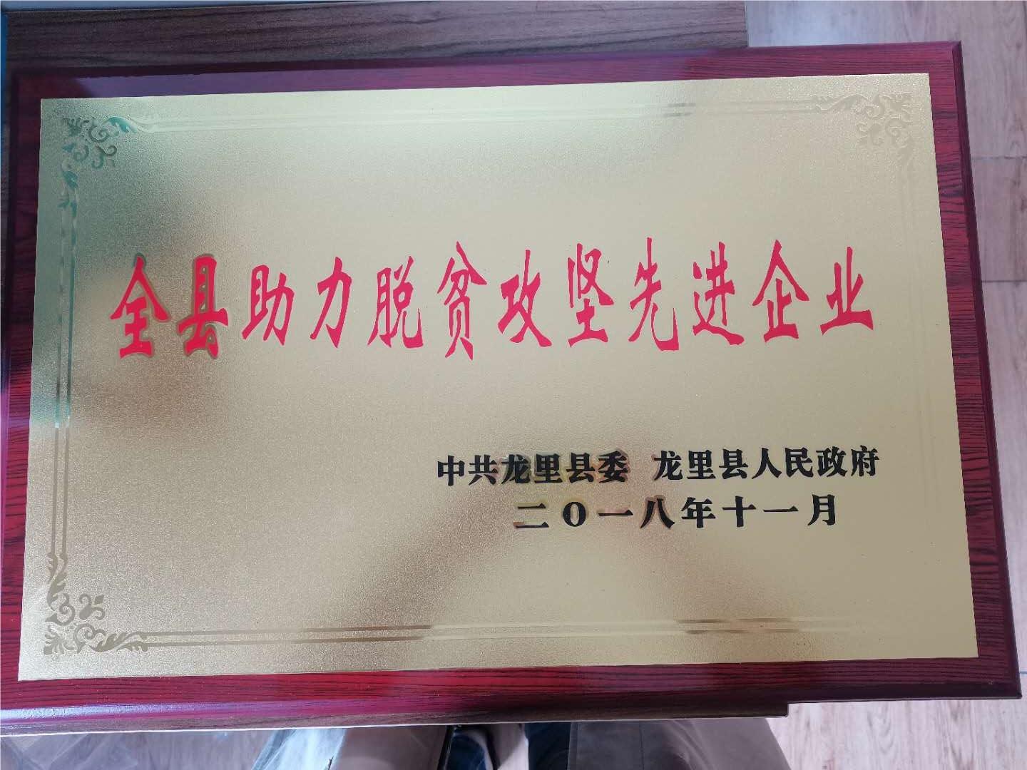 全縣助力脫貧攻堅先(xiān)進企業.